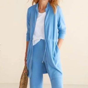 Soft Surroundings Eleve Zip Up Cardigan Jacket Hachi Sweater Knit Light Large